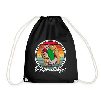 Dosenbier Alkohol Saufen Spruch Bierdosen Bier - Turnbeutel - Schwarz - Vorne