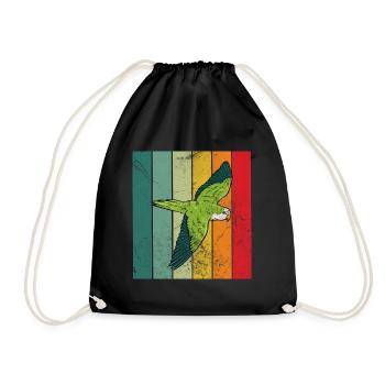Quaker parrot retro - Turnbeutel - Schwarz - Vorne