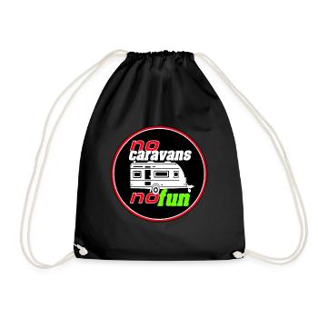Caravan,Camping,Fun Shirt,Freedom,Caravan (25) - Drawstring Bag - black - Front