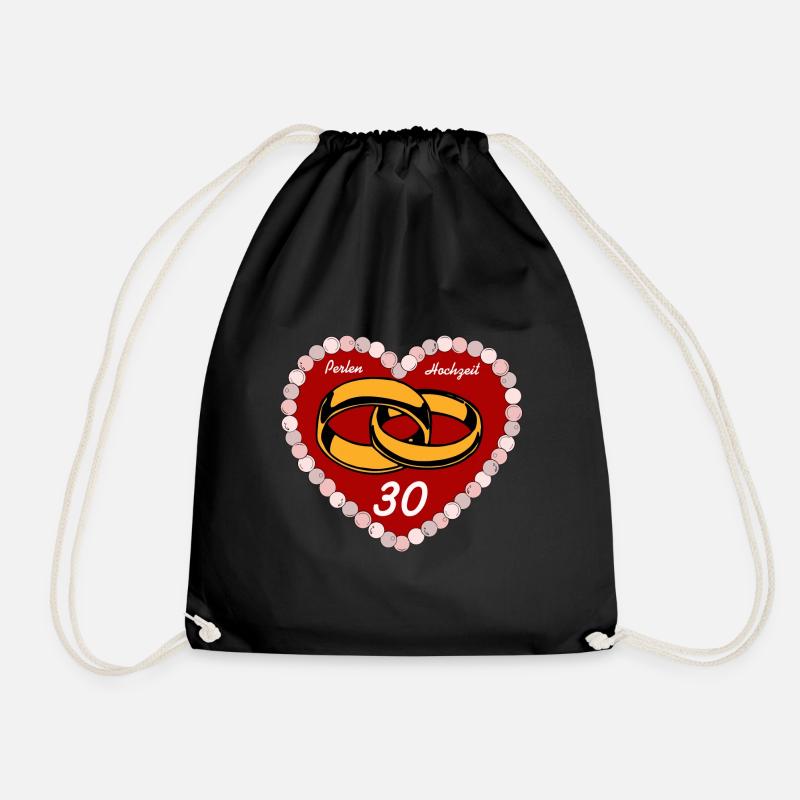 Perlenhochzeit , 30 Jahre EHE (25) - Turnbeutel - Schwarz