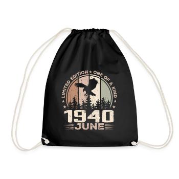 Incomparable since June 1940, 84th Anniversary - Drawstring Bag - black - Front