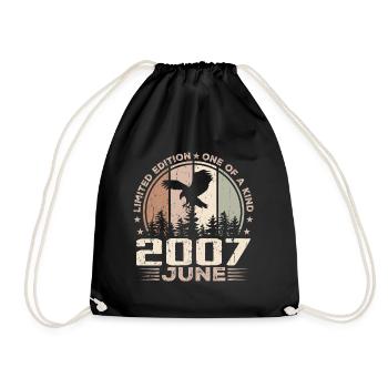 Geschenk zum 17. Geburtstag, 17. Jubiläum, Stil - Turnbeutel - Schwarz - Vorne