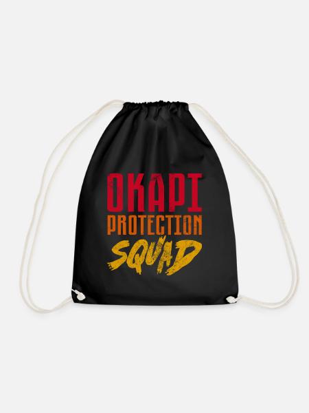 okapi protection squad Design for a animal lover - Turnbeutel - Schwarz