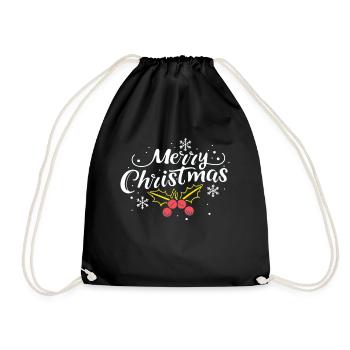 Merry Christmas Shirt - Drawstring Bag - black - Front