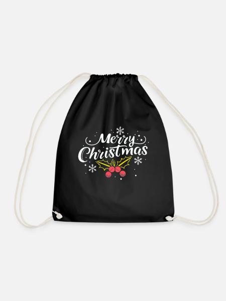 Merry Christmas Shirt - Turnbeutel - Schwarz