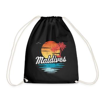 Maldives - Drawstring Bag - black - Front