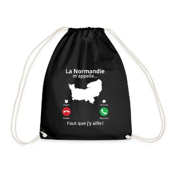 La Normandie m'appelle faut que j'y aille! - Sac de sport léger - noir - Devant