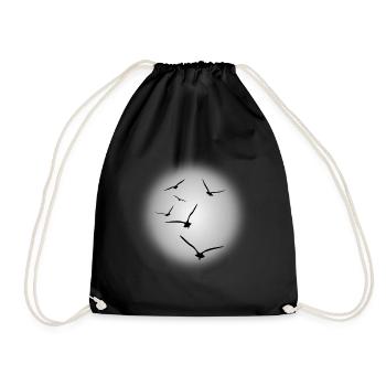 flight of birds - Drawstring Bag - black - Front