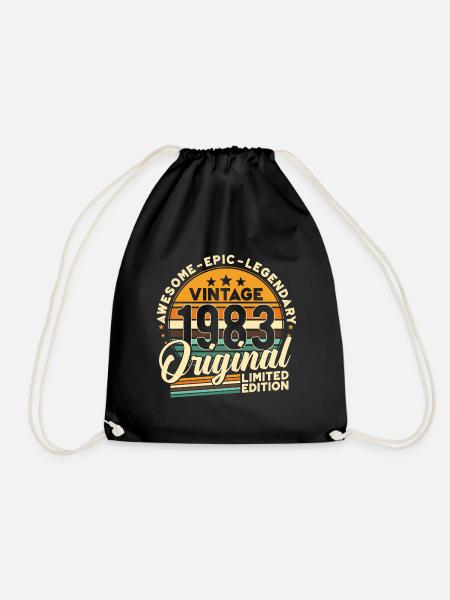 1983 Jahrgang Vintage Retro Geburtstag Geschenk - Turnbeutel - Schwarz