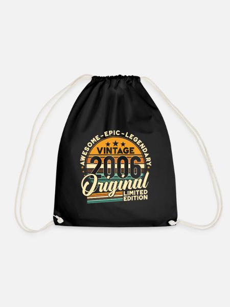 2006 Jahrgang Vintage Retro Geburtstag Geschenk - Turnbeutel - Schwarz