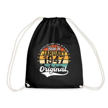 The Legends were born in January 1947 - Drawstring Bag - black - Front