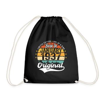 The Legends were born in January 1937 - Drawstring Bag - black - Front