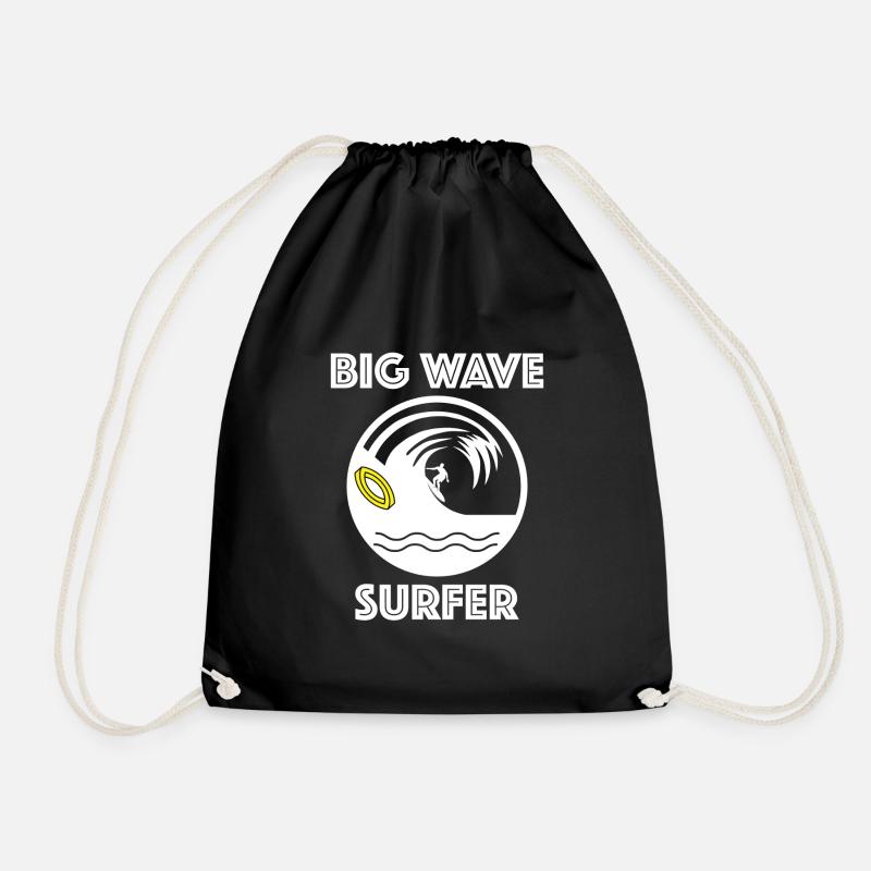 Big Wave Surfer - Drawstring Bag - black