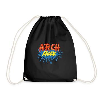 Arch Attack - Drawstring Bag - black - Front