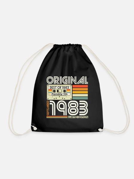 September 1983 Vintage Retro Jahrgang Geburtstag - Turnbeutel - Schwarz