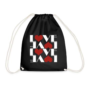 Coeurs d’AMOUR - Sac de sport léger - noir - Devant