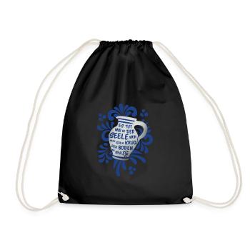 Lustige Geschenkidee Apfelwein, Äppler aus Bembel - Turnbeutel - Schwarz - Vorne