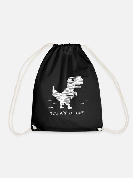 you are offline. You're offline, no internet, - Drawstring Bag - black