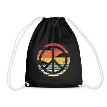 Rétro Design Signe de paix Signe de paix - Sac de sport léger - noir - Devant