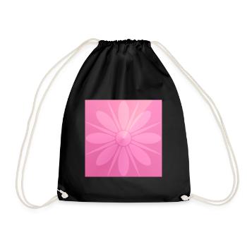 Pinke Blume Schön Geschenk - Turnbeutel - Schwarz - Vorne