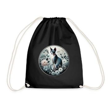 Princesse Sphynx chat parmi les fleurs - Sac de sport léger - noir - Devant