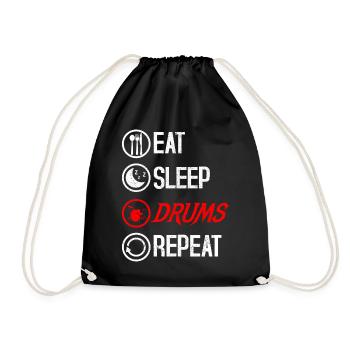 Drum Drumsticks Instrument - Drawstring Bag - black - Front