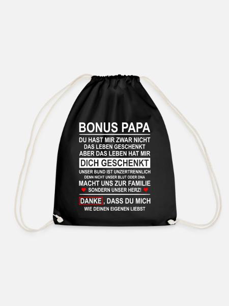 Herren Bonus Papa Leben besser Stiefvater Geschenk - Turnbeutel - Schwarz