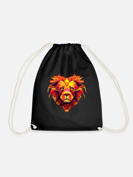 Lion, Lion's Head, Animal, Africa, King - Drawstring Bag - black