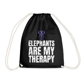 Les éléphants sont mon ami animal éléphant de thérapie - Sac de sport léger - noir - Devant