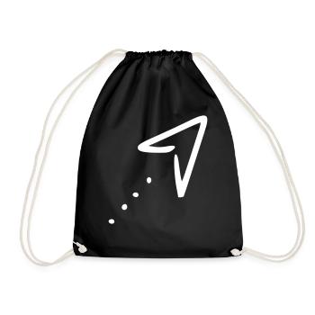 Arrow drawing sketch white - Drawstring Bag - black - Front