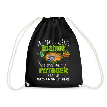 Mamie jardiniere Et Potager - Sac de sport léger - noir - Devant