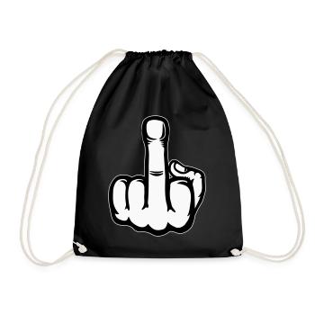Middle Finger Hand Icon - Drawstring Bag - black - Front