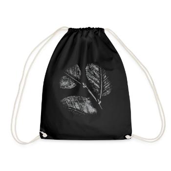 Motif de feuilles - Sac de sport léger - noir - Devant
