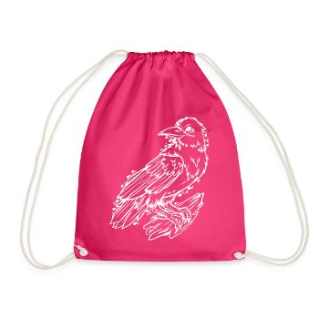 Cooler Rabe, tolles Geschenk Rabenfan - Turnbeutel - Fuchsia - Vorne