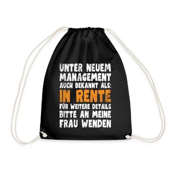 Unter Neuem Management - für Rentner - Turnbeutel - Schwarz - Vorne