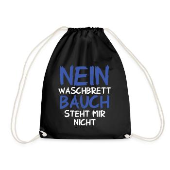 No, washboard abs don't suit me - funny - Drawstring Bag - black - Front