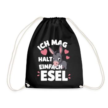 Esel Eselchen Maultier Muli - Turnbeutel - Schwarz - Vorne