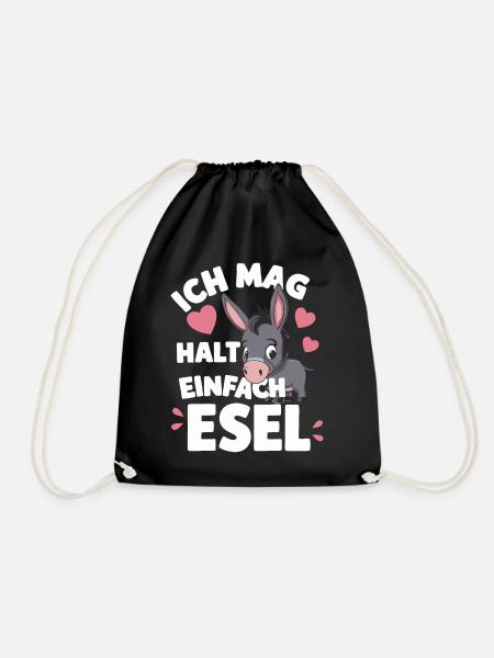 Esel Eselchen Maultier Muli - Turnbeutel - Schwarz