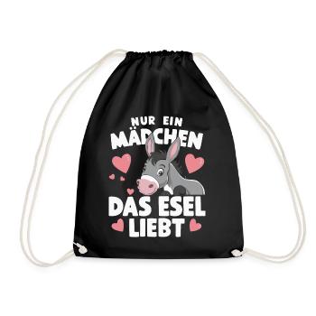 Esel Eselchen Maultier Muli - Turnbeutel - Schwarz - Vorne