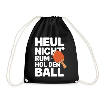Tischtennis Tischtennisspieler - Turnbeutel - Schwarz - Vorne