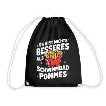 Frites, frites, restauration rapide - Sac de sport léger - noir - Devant