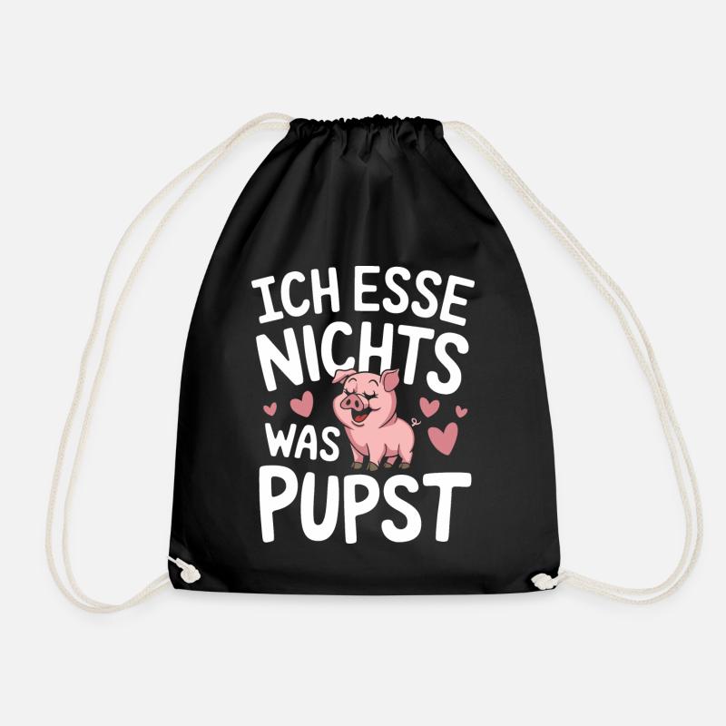 Schwein Tier - Turnbeutel - Schwarz