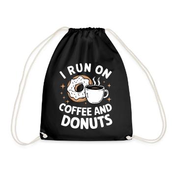 Donut Donuts Süßigkeiten Bagel - Turnbeutel - Schwarz - Vorne