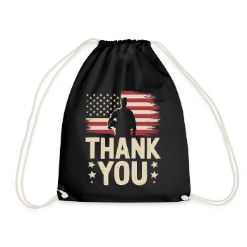 Soldat militaire vétéran - Sac de sport léger - noir - Devant