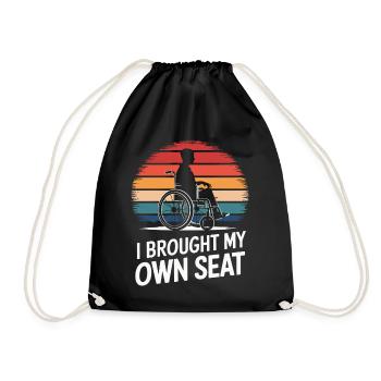 Wheelchair Wheelchair Disabled Humor - Drawstring Bag - black - Front