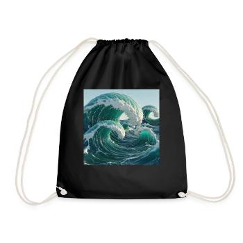 Océan hypersurréaliste - Sac de sport léger - noir - Devant