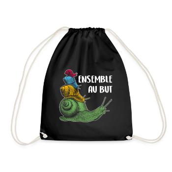 ensemble vers le but quatre escargots et proverbe - Sac de sport léger - noir - Devant