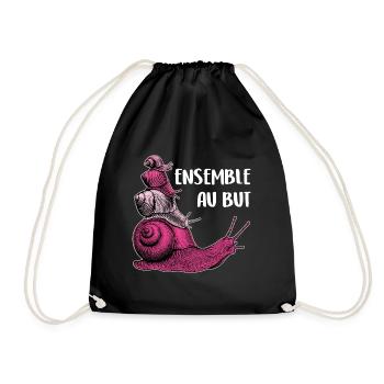 ensemble vers le but quatre escargots et proverbe - Sac de sport léger - noir - Devant