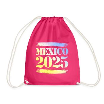 Mexico 2025 - Drawstring Bag - fuchsia - Front