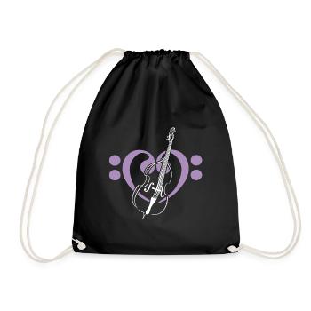 Cœur de clés basses avec contrebasse - Sac de sport léger - noir - Devant